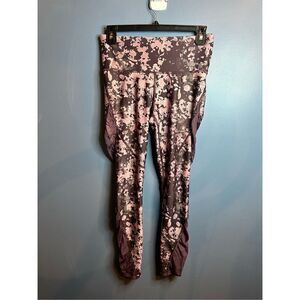 Under Armour HeatGear Leggings Mesh Compression Pants Pink Camo Womens Small